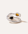 Two Tone Amber Tulip Ring