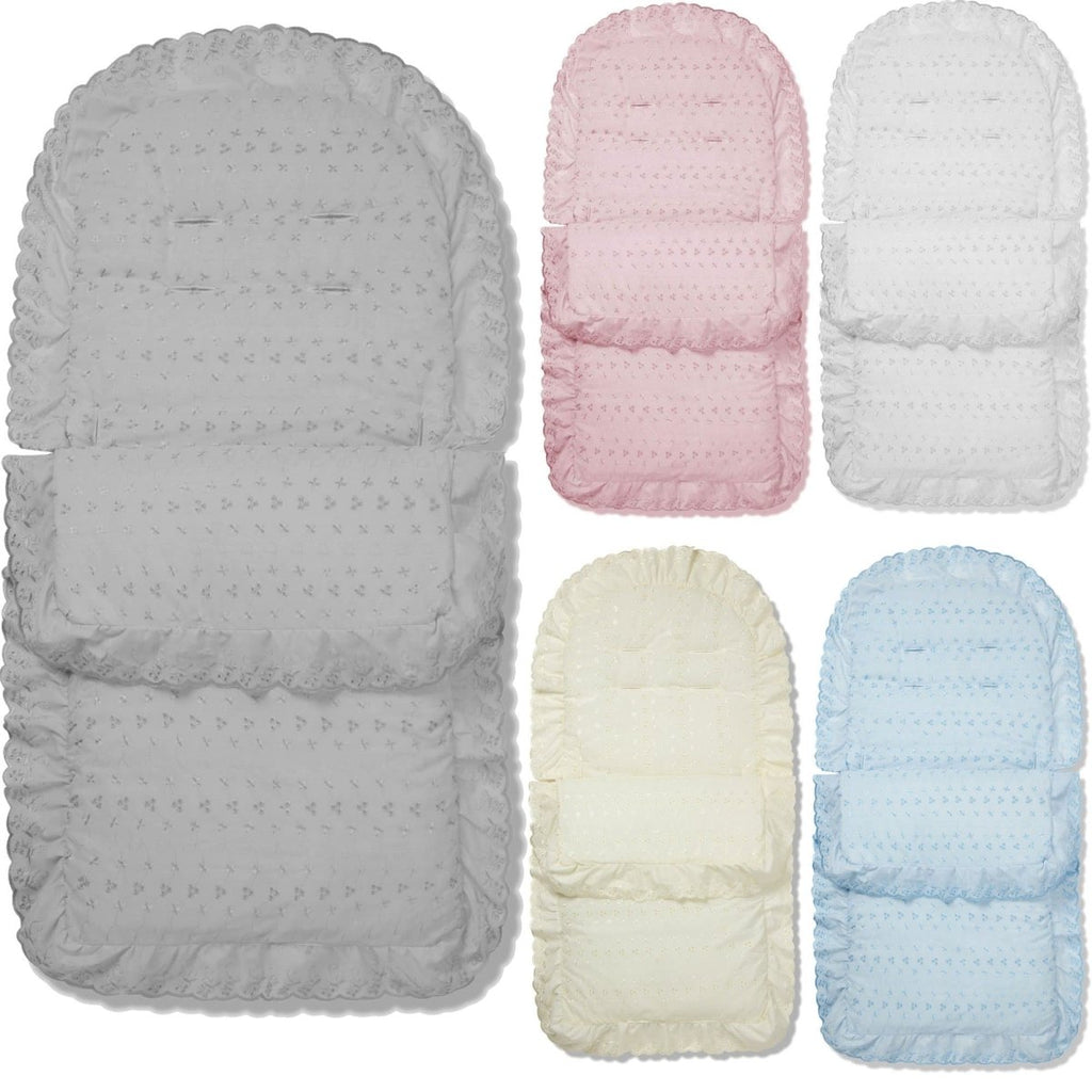 Universal Broderie Anglaise Pushchair Footmuff / Cosy Toes - Fits All Pushchairs / Prams And Buggies