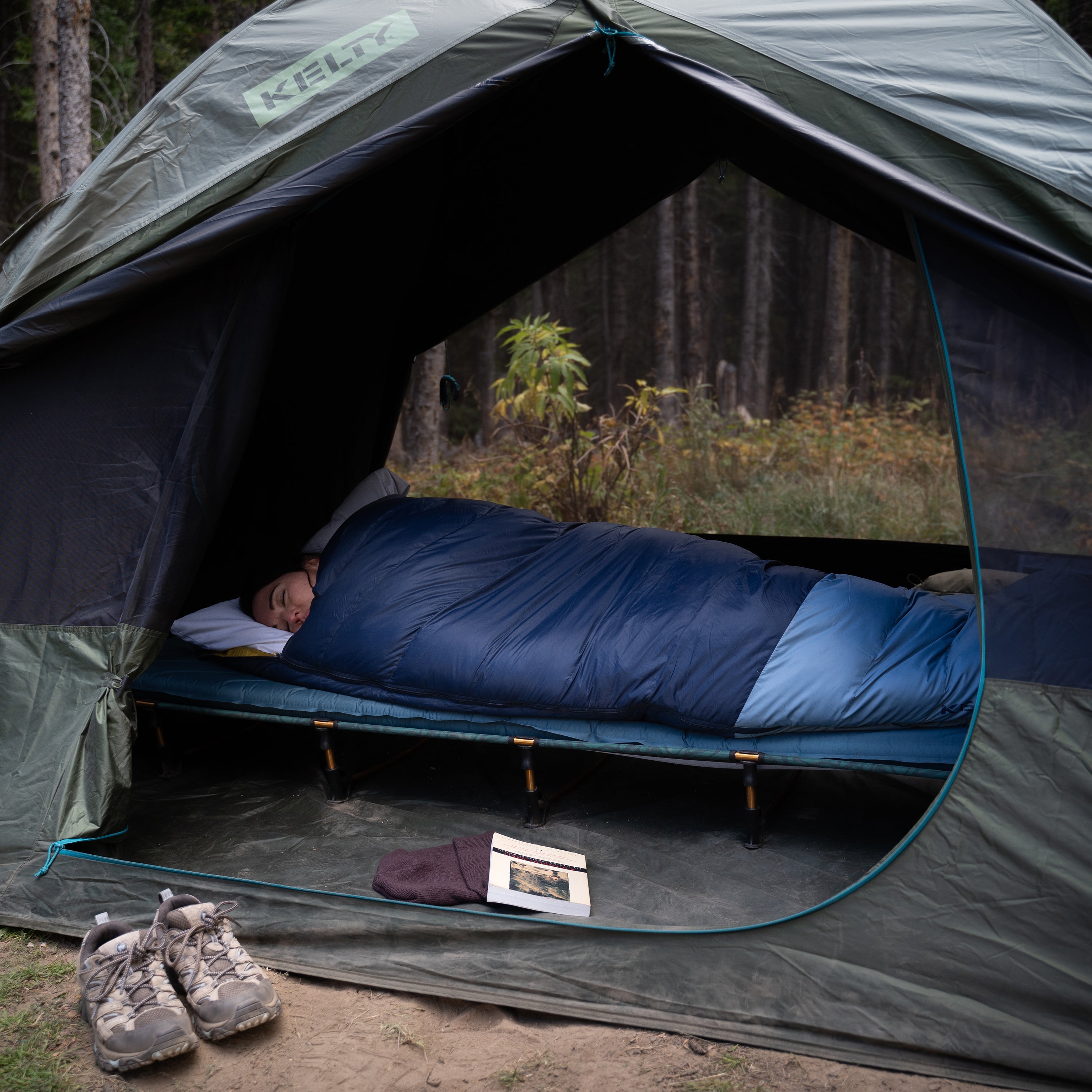 Kelty Lowdown Camp Cot Bed in Fern