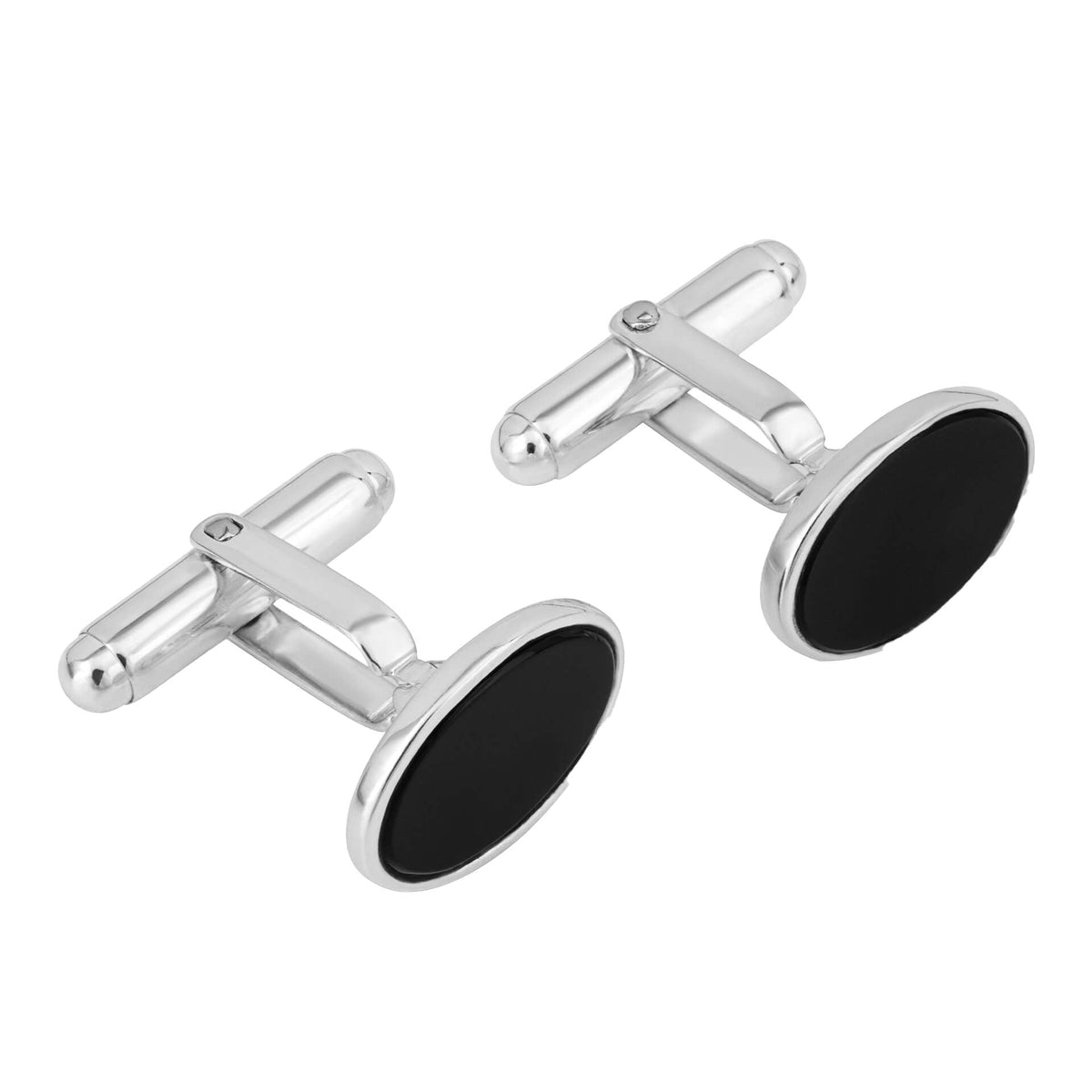 Beginnings Oval Cufflinks with Onyx