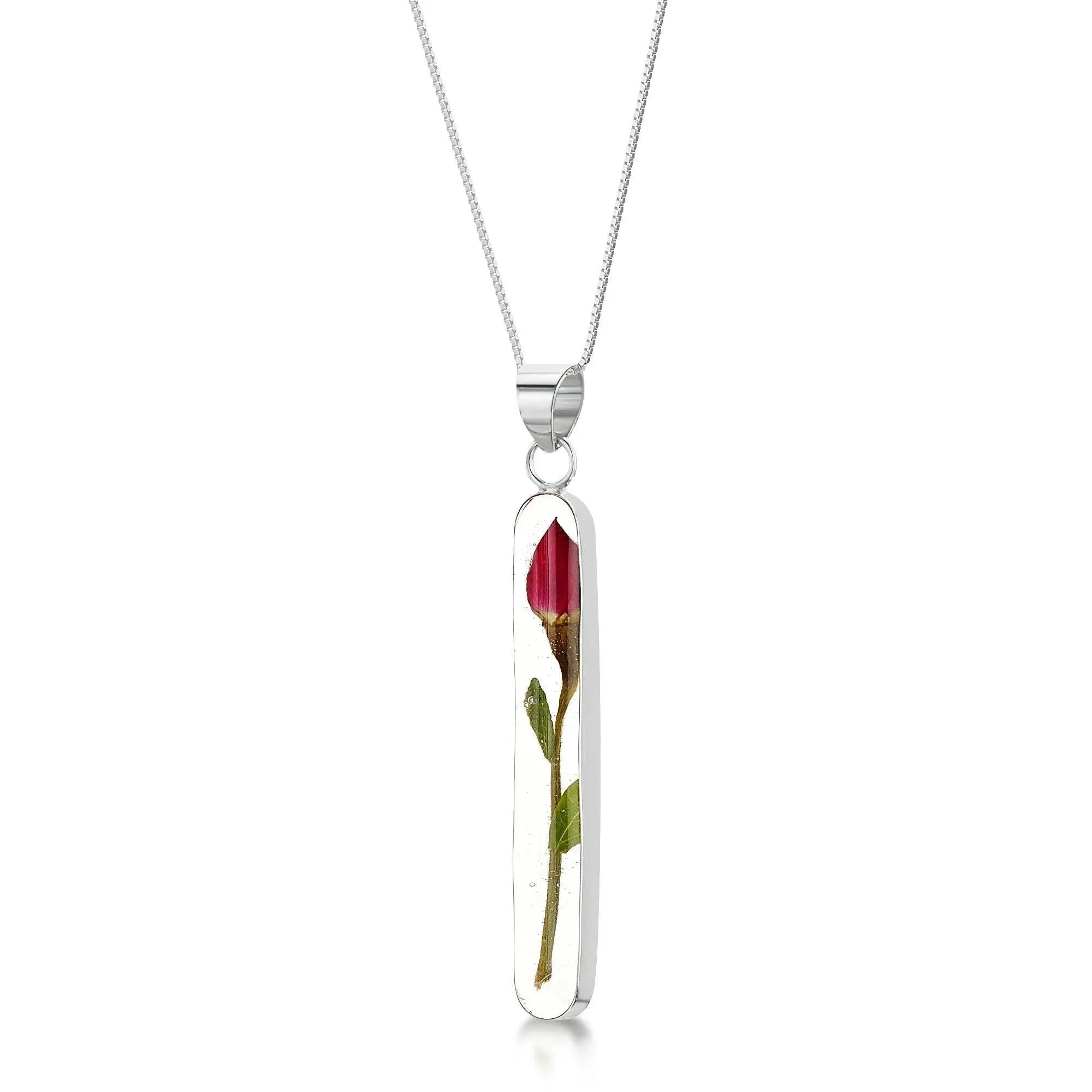 Miniature Rose Pendant Necklace
