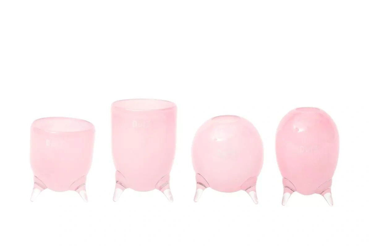 EVITA Vase with Feet - Set of 4pcs - Elegant Home Décor in Multiple Colors, Handcrafted Glass Vase, Unique Handmade Home Decoration