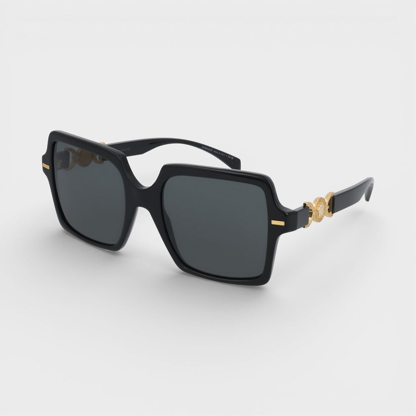 Medusa Acetate Sunglasses Black Gold