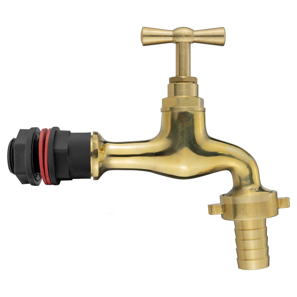 Water Butts Kit 1/2" With Polish Brass Tap 19mm Outlet