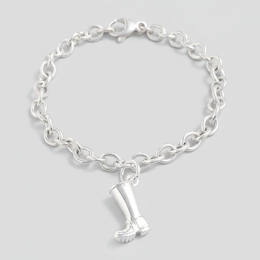 Welly Boot Personalised Silver Charm