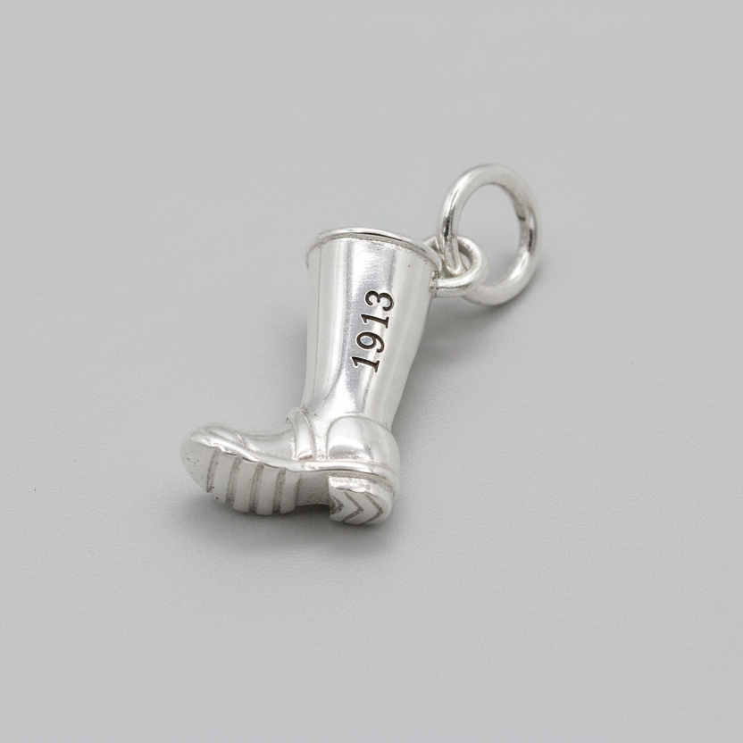 Welly Boot Personalised Silver Charm