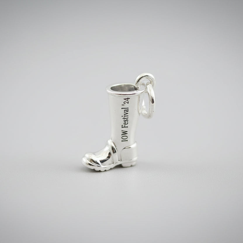 Welly Boot Personalised Silver Charm