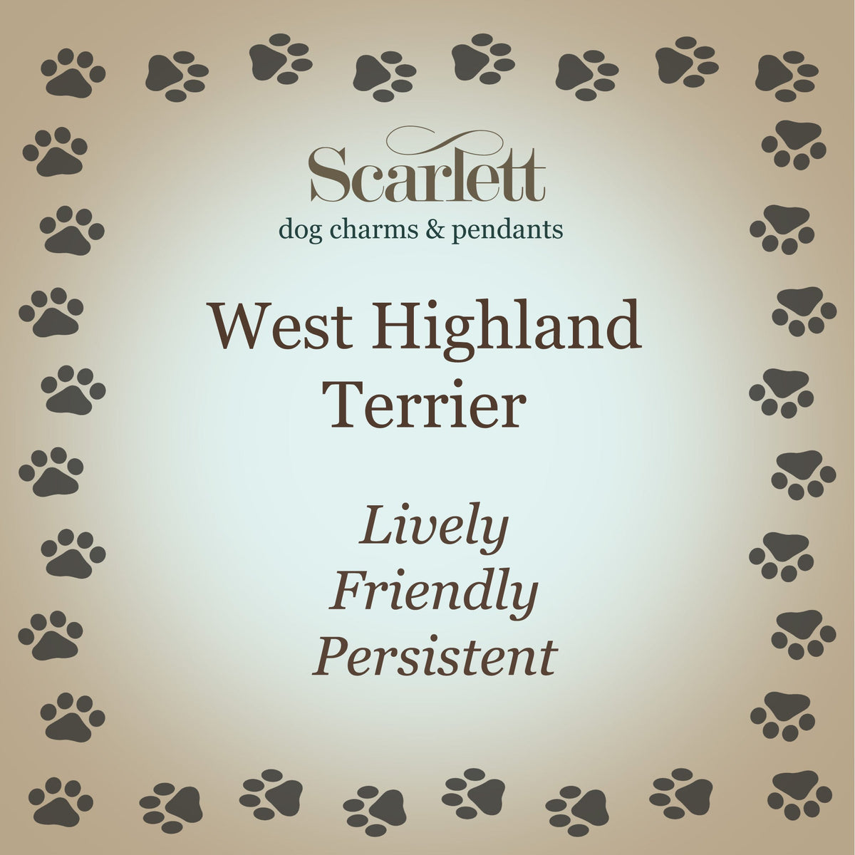 West Highland Terrier Personalised Silver Dog Tag Necklace