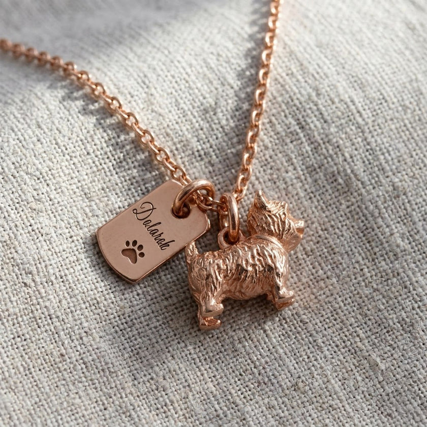 West Highland Terrier Personalised Silver Dog Tag Necklace