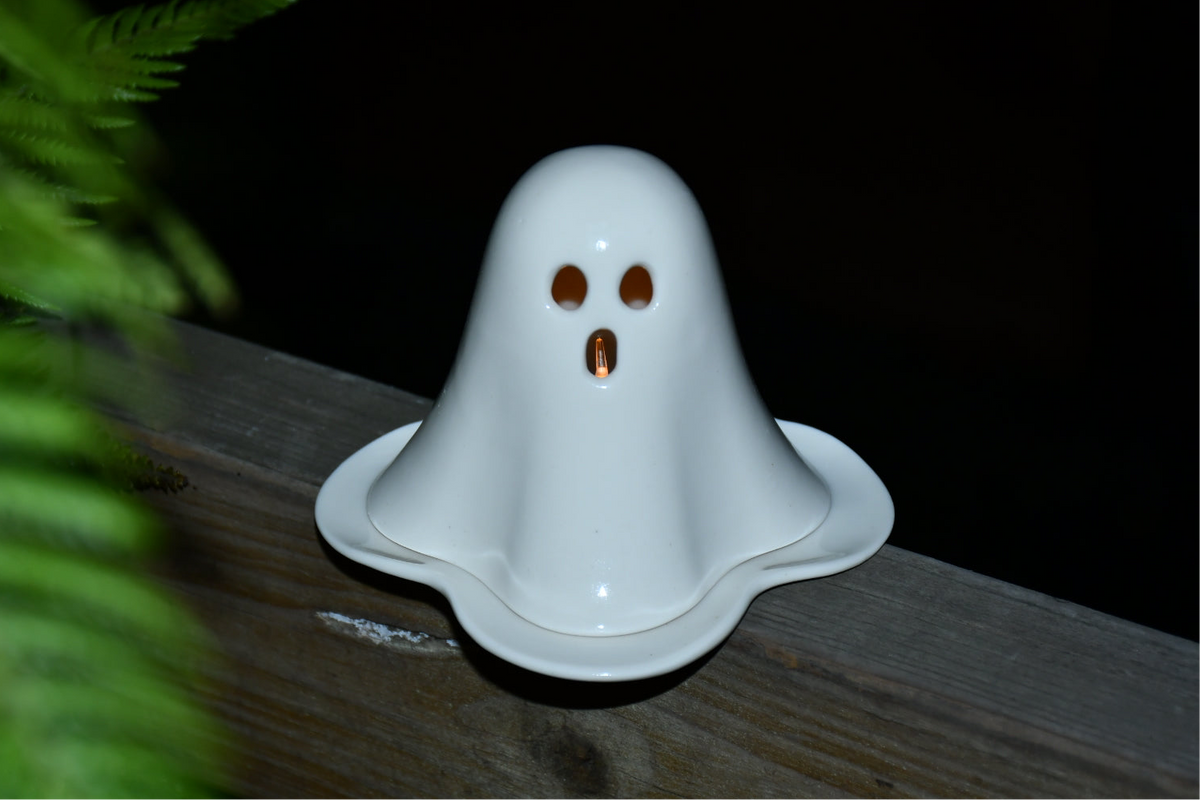 Ghost Tealight Holder – Handmade Ceramic Candle Holder