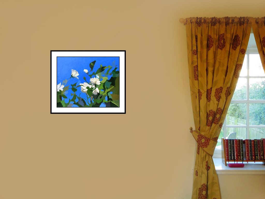 White Roses of York, acrylic painting