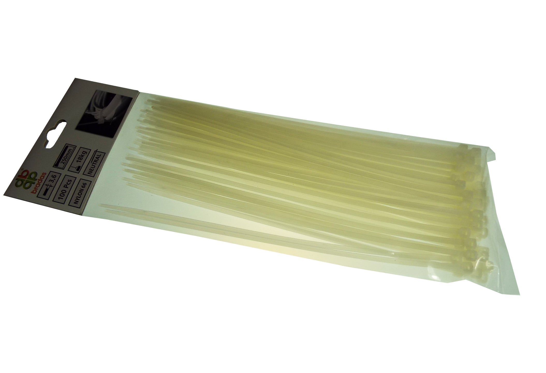 100 Cable Ties (4.8mm x 400mm) Neutral