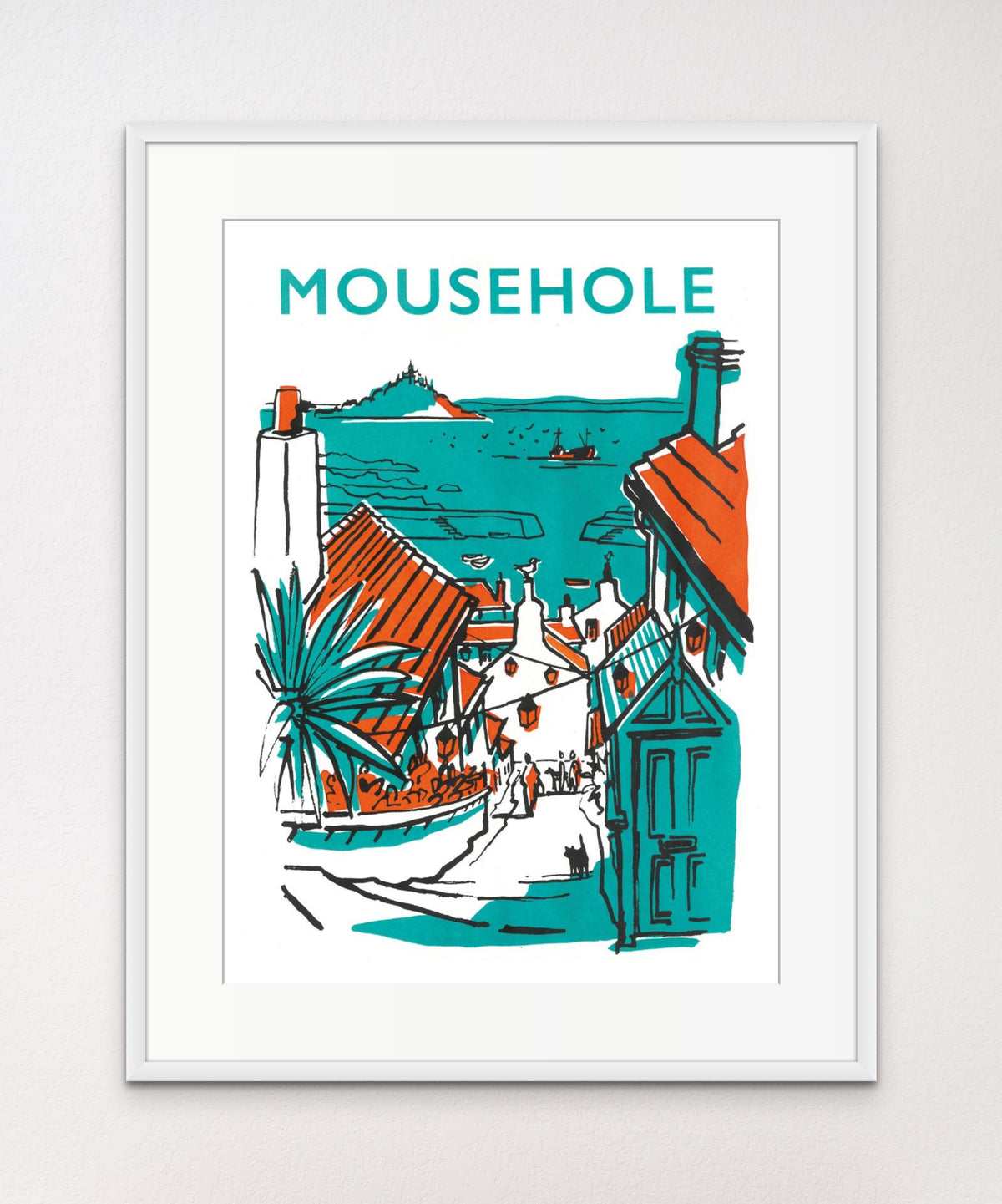 Mousehole - With Text - Art Print
