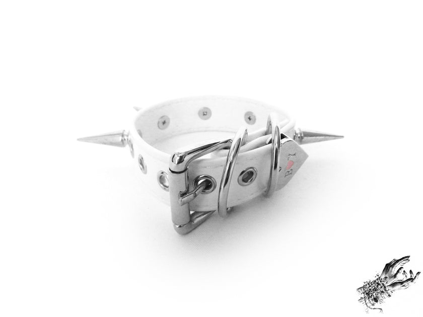White Spike Studded Wristband