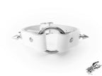 Weißes Armband mit Nieten und O-Ring