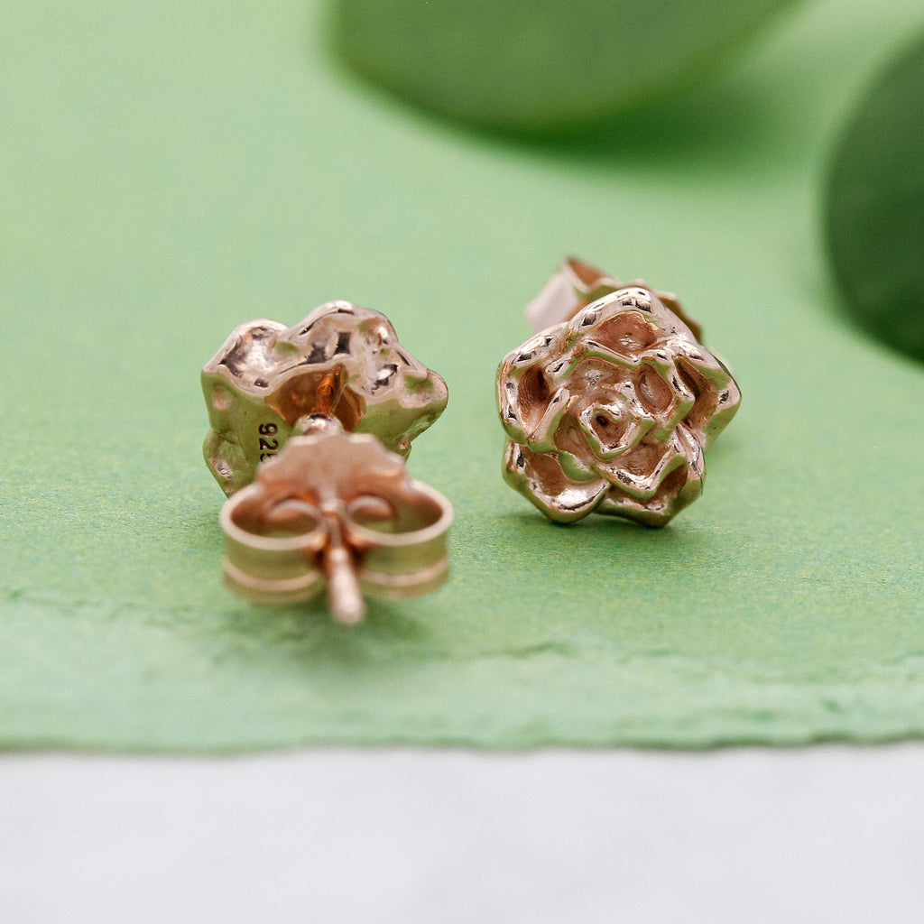 Wild Rose Rose Gold Vermeil Silver Studs