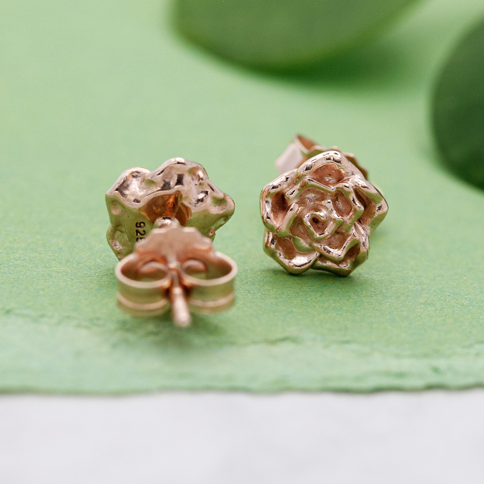 Wild Rose Rose Gold Vermeil Silver Studs