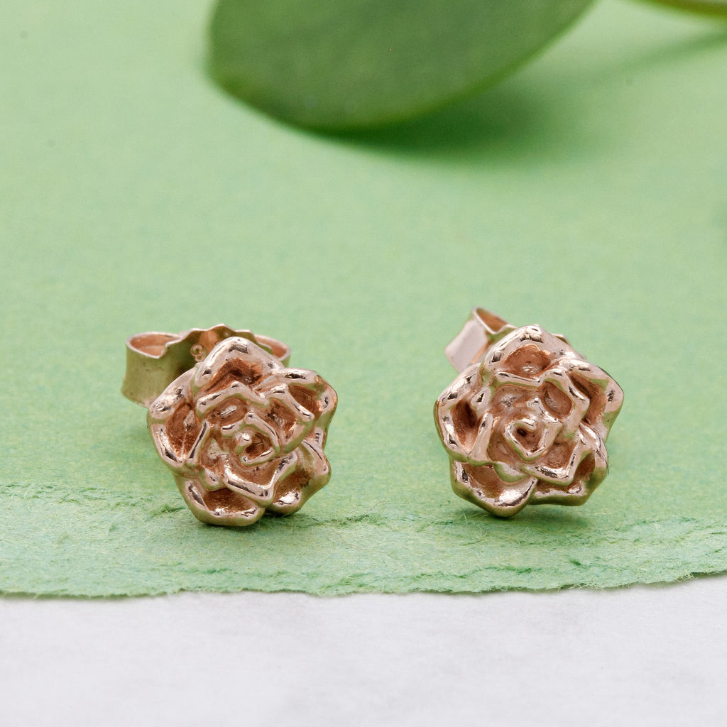 Wild Rose Rose Gold Vermeil Silver Studs