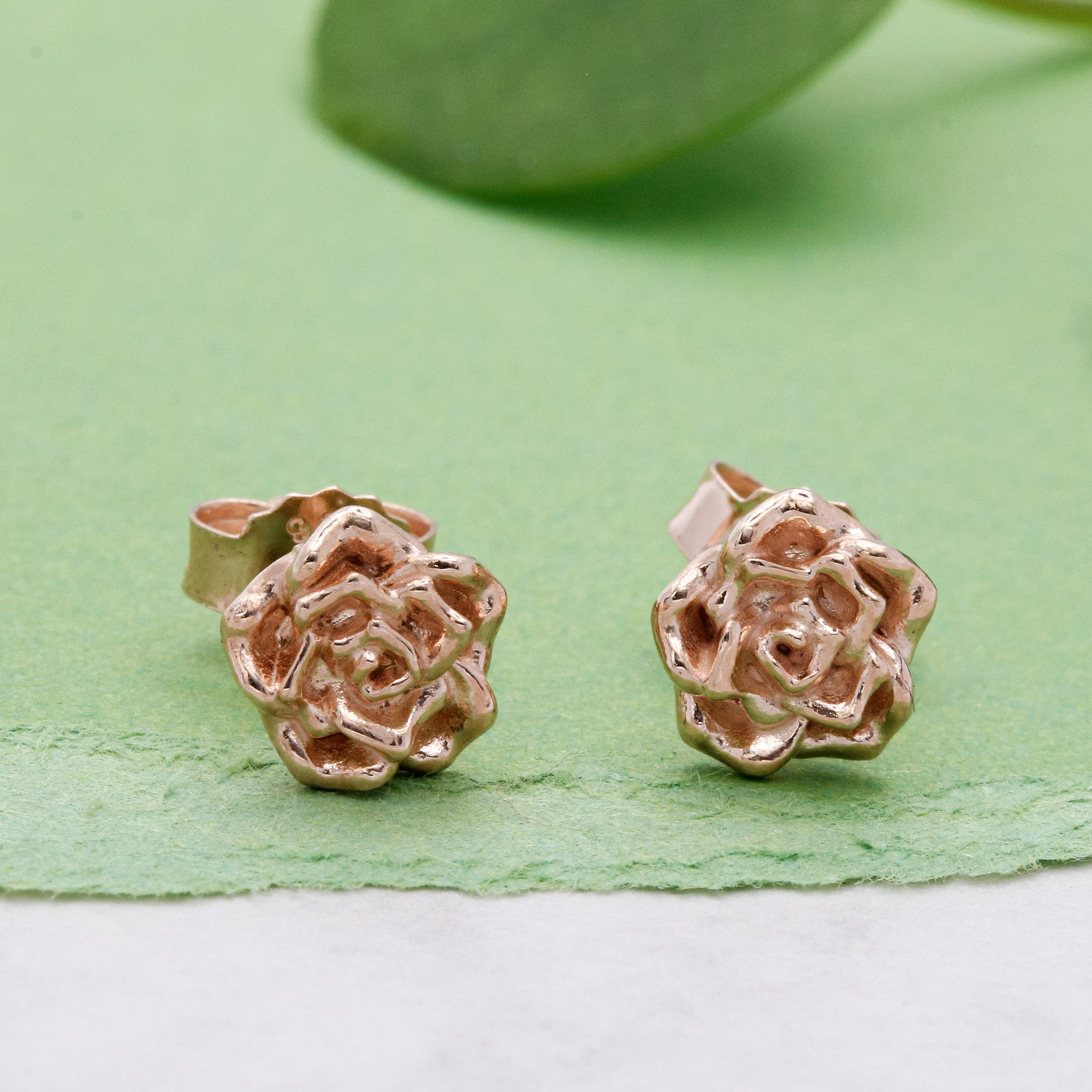 Wild Rose Rose Gold Vermeil Silver Studs