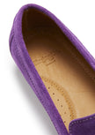 Women's Penny Loafers Leather Sole, purple suede