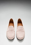 Women's Tyre Sole Penny Loafers, ice pink suede