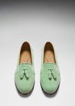 Women's Tasselled Espadrilles, lagoon green suede