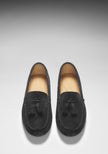 Women's Tasselled Driving Loafers, black suede