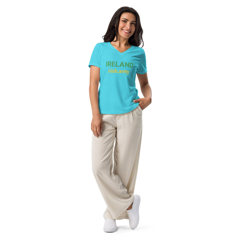 IRLANDA - Camiseta holgada con cuello en V para mujer