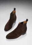 Women's Brown Suede Chelsea Boots, Welted Leather Sole