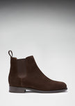 Women's Brown Suede Chelsea Boots, Welted Leather Sole