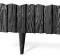 Lawn Edging, Plastic Palisade Wood Effect, 2.32m, Black