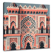 Coral & Blue Islamic Architecture Canvas
