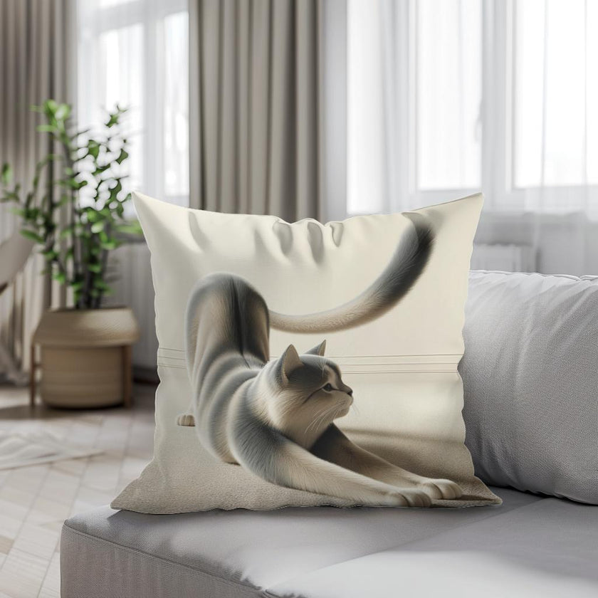Stretching Cat Cotton Cushion