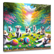 Joyful Dogs in the Park Canvas