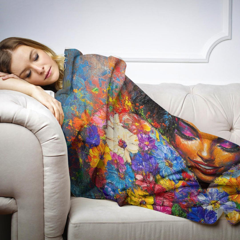Floral Heart Embrace Blanket