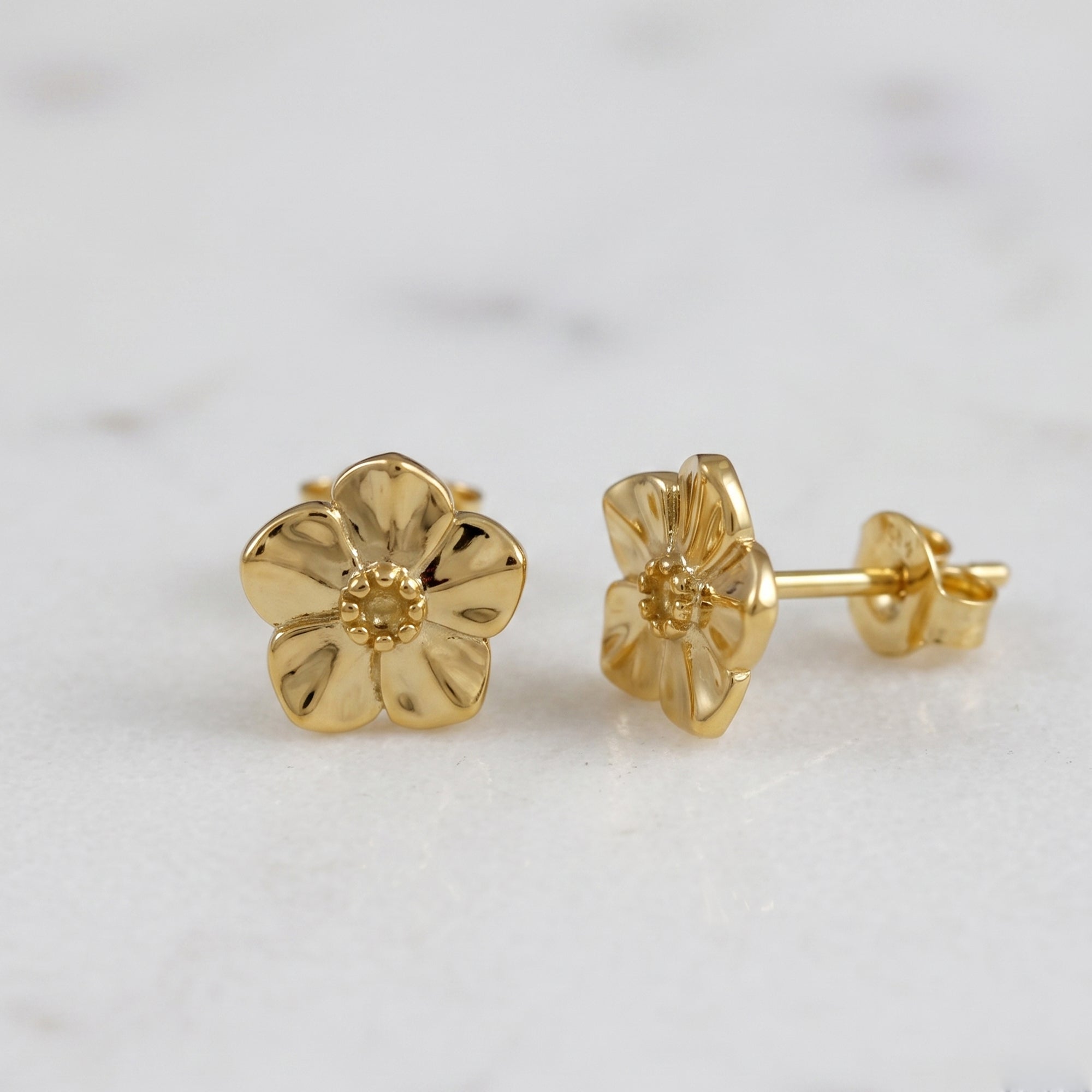 Forget-Me-Not Gold Vermeil Silver Studs