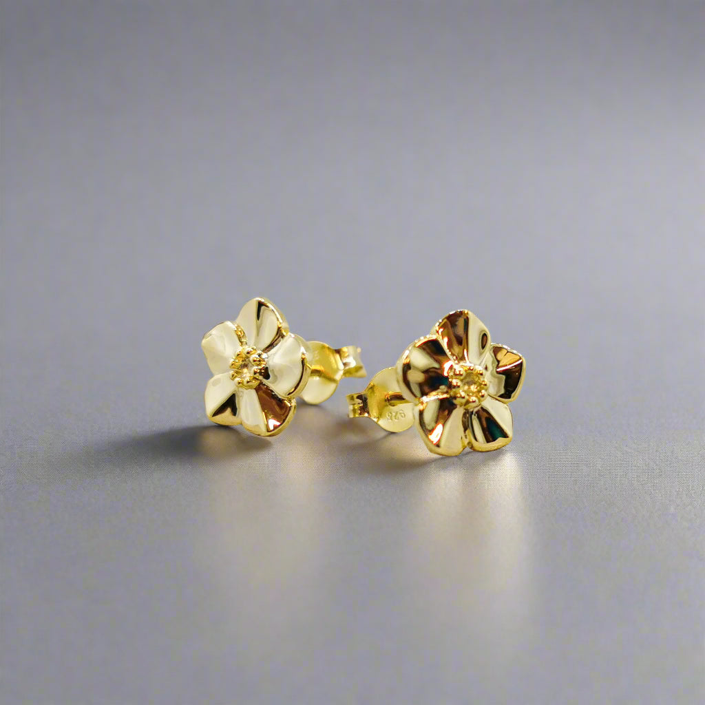 Forget-Me-Not Gold Vermeil Silver Studs