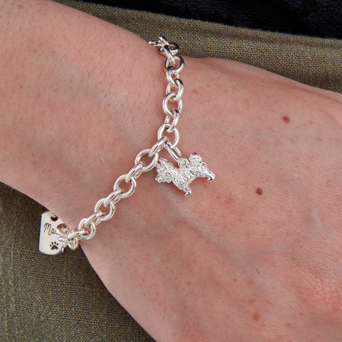 Yorkshire Terrier Silber Hund Charm Armband