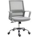 Vinsetto Ergonomic Desk Chair Mesh Office Chair with Adjustable Height Armrest and 360\'c2\'b0 Swivel Castor Wheels Grey